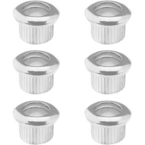 ECSiNG 6PCS Guitar String Ferrules Tuners Conversion Bushings Through Body Mounts String Caps for Electric Guitar Musical Instruments Accessories Silver