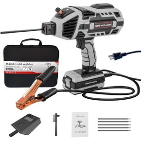 Handheld Welder Machine,110V Handheld Welding Machine with IGBT Inverter 6 Variable Current Adjustment(20-120Amp), Portable ARC Welder Gun for 1/16"-1/8" Welding Rods,Welding Tool Kit Include Toolbox