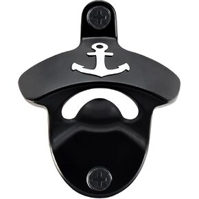 White Anchor Bottle Opener Wall Mount, Nautical Rustproof Soda Opener Cooler Mount for Home Ship Decoration
