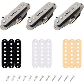 Banworks Alnico 5 Staggered SSS Pickups 52mm/52mm/52mm Neck/Middle/Bridge 5.8K Single Coil Pickups Set Fiber Bobbin for Stratocaster Strat ST Electric Guitar Pack of 3 JT/SYQ-02