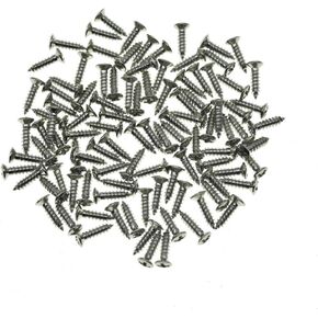 Dopro 100-Pack 5mm Head Diam. Phillips Head Stainless Steel Guitar Bass Pickguard Screws Tremolo Cover Backplate Stainless Steel Mounting Screws Nickel