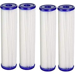 CFS – 4 Pack Pleated Household Water Filter Cartridges Compatible with HDX HDX2PF4 Models – Removes Bad Taste & odor – Whole House Replacement Filter Cartridge – 30 Micron – 10" x 2.5"