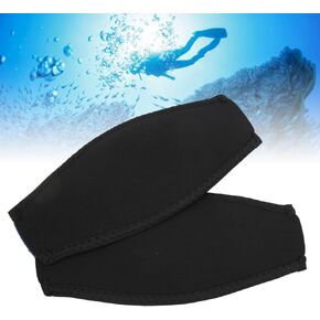 2pcs Dive Mask Strap Cover, Black Neoprene Diving Mask Slap Straps Mask, Goggle Strap Hair Protector Wrap, for Dive and Snorkel Masks Water Sports