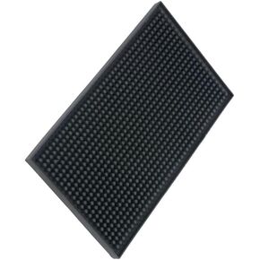 Bar Mat 6" x 12" Small Black, Coffee Mat for Home Bar, Bar Service Spill Mat for Cocktail Bartender Kitchen Countertop, PVC Counter Top Cup Mats Glasses Drying Mat, 1PCS