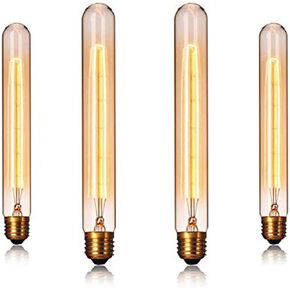 E26/E27 Base, T10/T30 Tubular Vintage Edison Light Bulbs 25W T185 110V Dimmable T30 Antique Incandescent Light Bulb T30 Antique Filament Light Bulb, Pack of 4