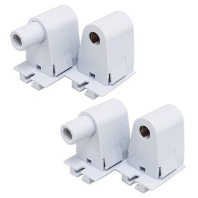 2 Sets T8 Tombstone Base Holder Socket Connector Non-Shunted LED Socket Lampholder Replacement Fluorescent Plunger for Fluorescent Tube Light, Retrofiting Bulbs Fixtures, White