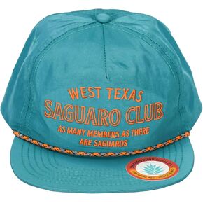 Sendero Provisions Co. Outdoor Adjustable Snapback Rope Hat with Saguaro Club Embroidered Design (Teal)