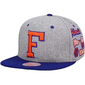 Mitchell & Ness Florida Gators Melton Patch Snapback Hat Cap ، Gray in Kuwait