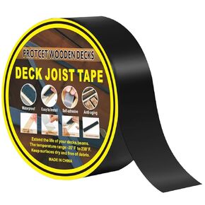Joist Tape for Decking 2'' X 50', 1 Rolls Weather Resistance Deck Joist Tape, Waterproof and Anti-Corrosion Deck Tape, Butyl Joist Tape Self-Adhesive Flashing Tape For Wood Joists Decks Beams Roof (1)