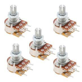 5pcs WH148 B10K Adjustable Speed Potentiometer Switch 5pin Shaft Length 15mm Nut Washer Accessory Suitable for PCB 6mm Spline Shaft