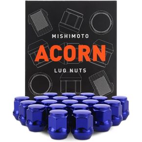 Mishimoto Steel Lug Nuts, M12x1.5, Acorn Seat, 20pc Set, Blue