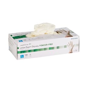 McKesson Confiderm PC Latex Exampes - خالية من المسحوق ، محموم ، محكم ، غير قاطع - عاج ، حجم كبير ، 100 ، 10 صناديق ، 1000 إجمالي