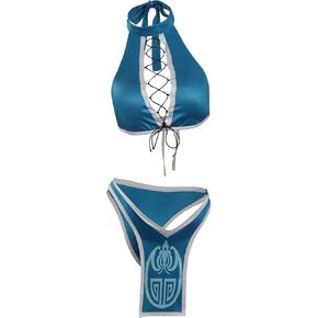 Alleyon MK Swimsuit Kitana Cosplay Anime Bathing Suit Two Piece Bikini Set for Women