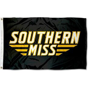College Flags & Banners Co. Southern Miss Eagles Wordmark Black Flag