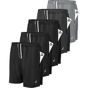 NY Threads 5 Pack Men's Athletic Shorts Quick Dry Lightweight Running Workout Gym Shorts with Pockets