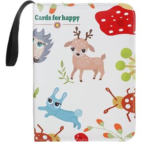 Card Holder for Yoto Card Case Binder Album Storage, 160 Pockets Leatherette zipped Folder Sleeves for Yoto Player Audiobook Cards Animals