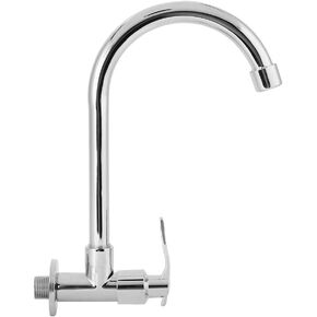 Wall Mounted Kitchen Faucet, Single-Tube Cold Kitchen Sink Faucet, Copper Outlet G1/2in Faucet Tap(Without Hose), 360° Rotatable Faucet for Bathroom Home Household Hotel