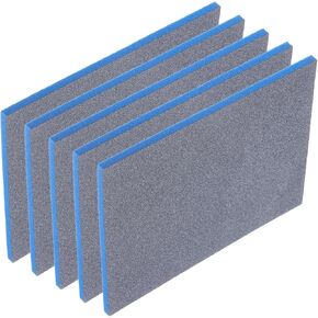 uxcell 5pcs Sanding Sponge Block, 800-1000 Grit Sanding Sponge Pad 140mm x 114mm x 5mm Soft Foam Wet Dry Hand Sander Block Sandpaper for Model Metal Wood Furniture Polishing