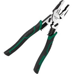Linemans Plier Linesman Pliers, Heavy Duty Wire Strippers Cable Cutters, Screw Gripping tool, Crimping Plier (9 Inch Green)
