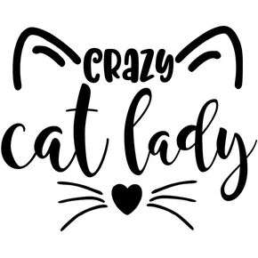 Crazy Cat Lady Whiskers NOK Decal Vinyl Sticker |Cars Trucks Vans Walls Laptop|Black|5.2 x 4.2 in|NOK1372