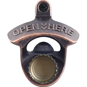 Retro Magnetic Bottle Opener Wall Mount, Antique Copper Beer Bottle Top Opener for Wall (1 Pack)