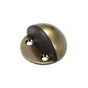 uxcell Stainless Steel Floor Door Stopper with Rubber Bumper Adhesive/Screw Mounted Brass Tone