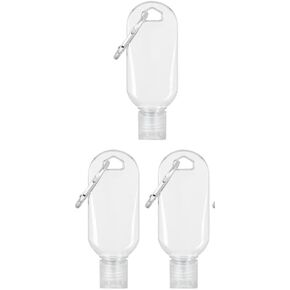 3Pcs 2oz/50ml Portable Hot Sauce Keychain Bottles, Mini Ketchup Containers for On-The-Go, Refillable Travel Size Hot Sauce Keychain, Gravies and Marinades, Pantry Staples, Condiment Squeeze Bottles