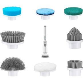 Leebein YMG-818/820 Electric Spin Scrubber Replacement Brush Heads, 8pcs Extra Brush Accessories Kit for YMG-818/820 Cordless Cleaning Brush Only - Scrubber Not Included (YMG-White Brush Heads)