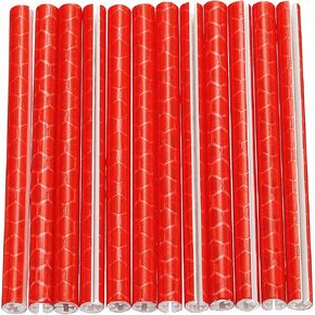 HARFINGTON 72pcs Bike Reflective Spoke Skins 0.2" Plastic Bicycle Spoke Reflectors Spoke Covers Trim Wrap Wheel 360°Visibility for Road Mountain Bike Motorcycles Decoration, Red