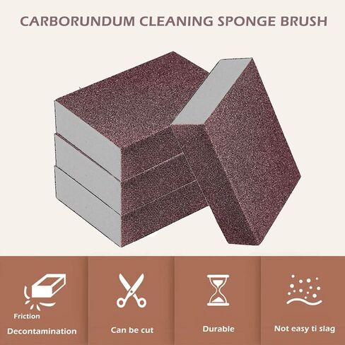 Nano Carborundum Sponge ، Emery Sponge Brush Eraser Scrub ، Carborundum Cleaning Sponge Brush ، Nano Emery Sponges ، Coaning Tools Cotton لتنظيف المطبخ (4 أجزاء) in Saudi Arabia
