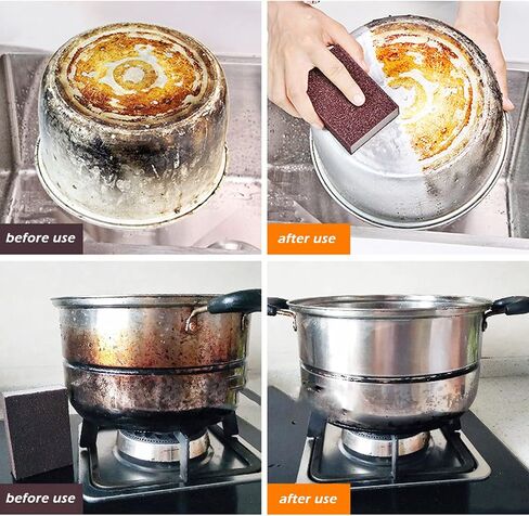 Nano Carborundum Sponge ، Emery Sponge Brush Eraser Scrub ، Carborundum Cleaning Sponge Brush ، Nano Emery Sponges ، Coaning Tools Cotton لتنظيف المطبخ (4 أجزاء) in Saudi Arabia