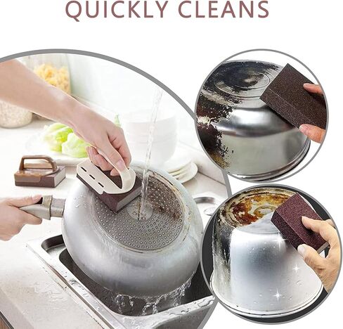 Nano Carborundum Sponge ، Emery Sponge Brush Eraser Scrub ، Carborundum Cleaning Sponge Brush ، Nano Emery Sponges ، Coaning Tools Cotton لتنظيف المطبخ (4 أجزاء) in Saudi Arabia