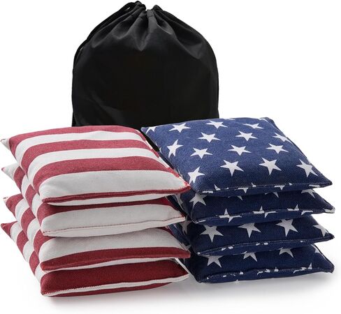 مجموعة أكياس Cornhole مجموعة من 8 أكياس فول من تنظيم الذرة للعبة Cornhole ، وأكياس ثقب الذرة المقاومة للطقس الاحترافية مع حقيبة حمل in Saudi Arabia