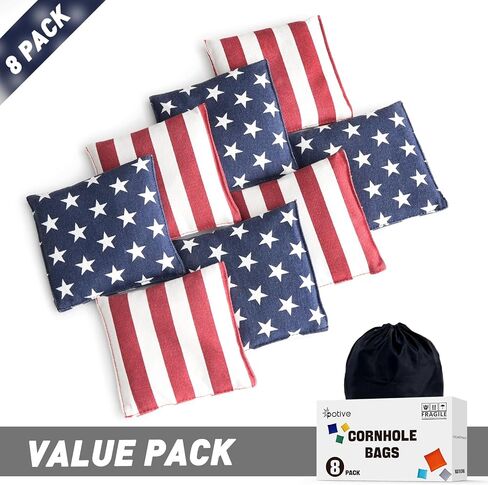 مجموعة أكياس Cornhole مجموعة من 8 أكياس فول من تنظيم الذرة للعبة Cornhole ، وأكياس ثقب الذرة المقاومة للطقس الاحترافية مع حقيبة حمل in Saudi Arabia