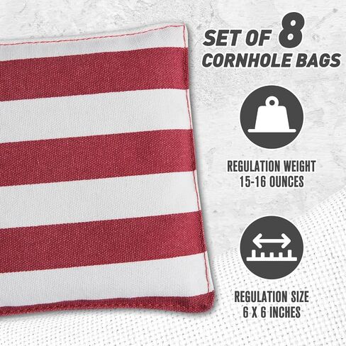 مجموعة أكياس Cornhole مجموعة من 8 أكياس فول من تنظيم الذرة للعبة Cornhole ، وأكياس ثقب الذرة المقاومة للطقس الاحترافية مع حقيبة حمل in Saudi Arabia