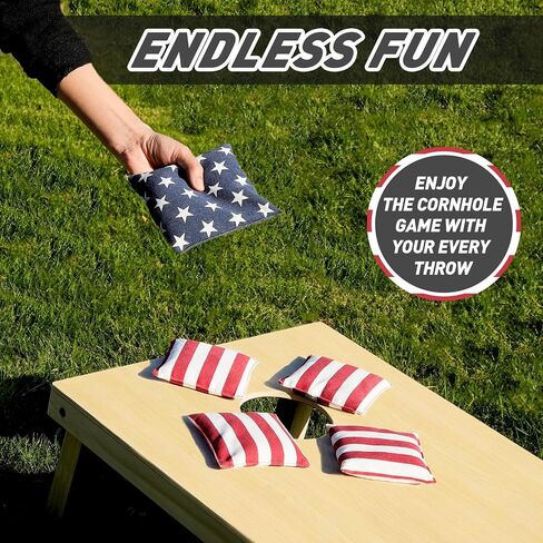 مجموعة أكياس Cornhole مجموعة من 8 أكياس فول من تنظيم الذرة للعبة Cornhole ، وأكياس ثقب الذرة المقاومة للطقس الاحترافية مع حقيبة حمل in Saudi Arabia