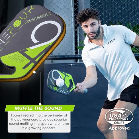 Apex Pro Series 3K Carbon Fiber Pickleball Paddle ، USAPA المعتمدة ، قلب البولي بروبيلين العسل ، سطح الدوران العالي ، التحكم النهائي ، الحلق المفتوح الحراري ، فئة هادئة معتمدة in Saudi Arabia