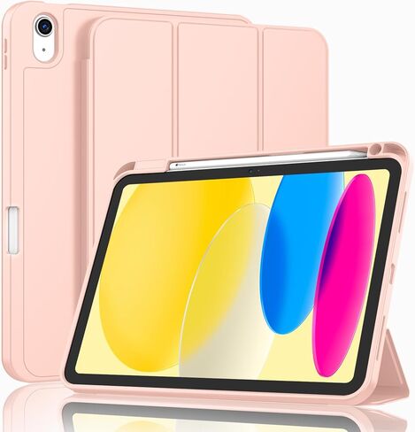 ZryXal New iPad 10th Generation Case 10.9 Inch 2022 with Pencil Holder, Smart iPad Case with Soft TPU Back [Support Auto Wake/Sleep] (Azure Blue) in Saudi Arabia