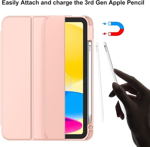 ZryXal New iPad 10th Generation Case 10.9 Inch 2022 with Pencil Holder, Smart iPad Case with Soft TPU Back [Support Auto Wake/Sleep] (Azure Blue) in Saudi Arabia