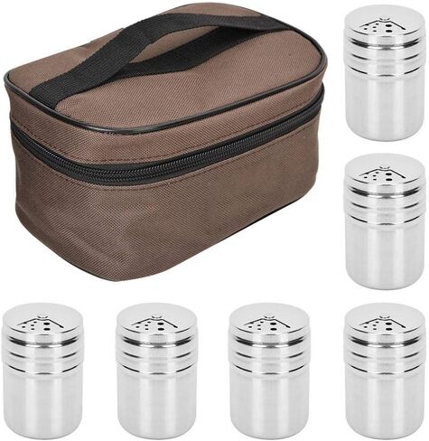 Mumusuki 6 حزمة محكم التوابل جرة مجموعة من الفولاذ المقاوم للصدأ الفلفل الملح المطبخ المطبخ in Kuwait