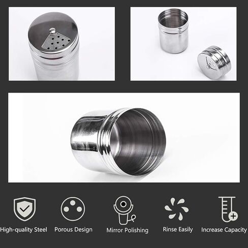 Mumusuki 6 حزمة محكم التوابل جرة مجموعة من الفولاذ المقاوم للصدأ الفلفل الملح المطبخ المطبخ in Kuwait