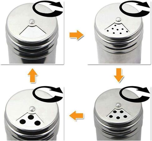 Mumusuki 6 حزمة محكم التوابل جرة مجموعة من الفولاذ المقاوم للصدأ الفلفل الملح المطبخ المطبخ in Kuwait