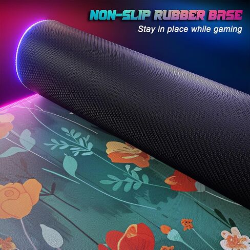 لوحة ماوس ألعاب ITNRSIIET RGB، لوحة ماوس ألعاب كبيرة ممتدة للمكتب الكامل مقاس XL، 12 وضعًا للضوء، سميكة للغاية، حصيرة مكتب LED كبيرة للوحة المفاتيح والكمبيوتر الرجالي Gamer Esport Pros، 32 بوصة × 12 بوصة، جبل ساكورا الياباني in Kuwait