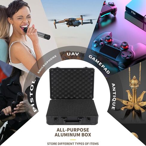 22 Inch Carrying Case, Ideal for Storing Wireless Microphone Systems and Transporting Camera Equipment, Case with Customizable Pre-Diced Foam Interior, Aluminum Alloy Sturdy Build in Kuwait