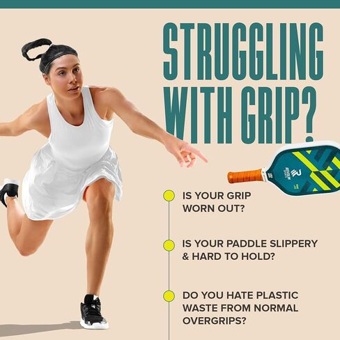 | Ecogrips Pickleball Paddle Overgrips | الرطوبة المقاومة للمخللة مضرب الشريط قبضة GRIP | شريط قبضة المخلل | Hi-Tac | قبضة عدم الانزلاق | امتصاص العرق العالي | أبيض in Saudi Arabia