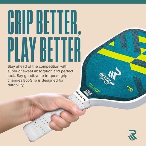 | Ecogrips Pickleball Paddle Overgrips | الرطوبة المقاومة للمخللة مضرب الشريط قبضة GRIP | شريط قبضة المخلل | Hi-Tac | قبضة عدم الانزلاق | امتصاص العرق العالي | أبيض in Saudi Arabia