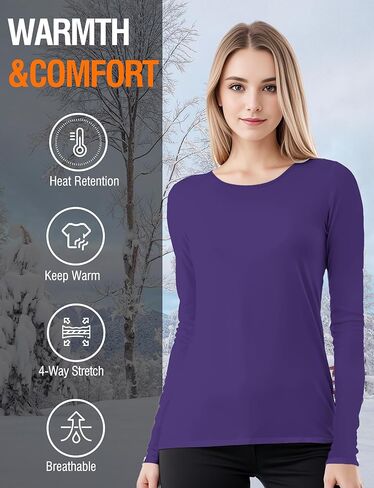 ملابس داخلية نسائية حرارية بأكمام طويلة وخفيفة الوزن وضغط أساسي، ملابس نسائية، ملابس شتوية مريحة للغاية، بيضاء in Kuwait