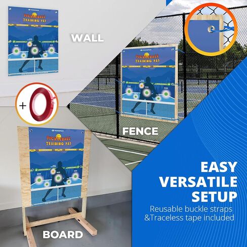 PIKKOFUN Dink Master Pickleball Practice Board, Reusable Pickleball Wall Trainer, Pickleball Practice Rebounder Pad, Pickleball Training Aid for Indoor and Outdoor in Saudi Arabia