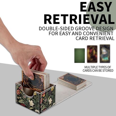 for Mtg Commander Deck Box, Trading Card Storage Box for 100 Cards with Anime Card Sleeves - for Mtg Deck Box, Vintage Elegant Floral Garden in Kuwait