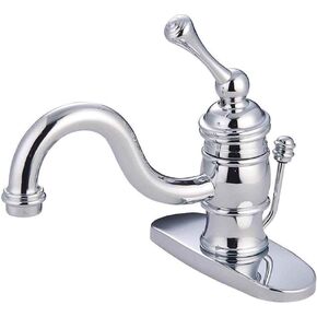 Kingston Brass KB3401BL Victorian 4-Inch Centerset Lavatory Faucet, Polished Chrome with Metal lever handle